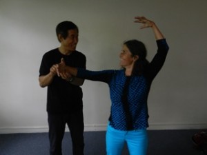 Master Li adjusting me in pose at Nova Scotia
